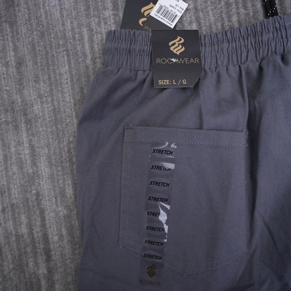 Rocawear Mens Cargo Pants Charcoal Grey Superior Graphic Joggers Large NWT